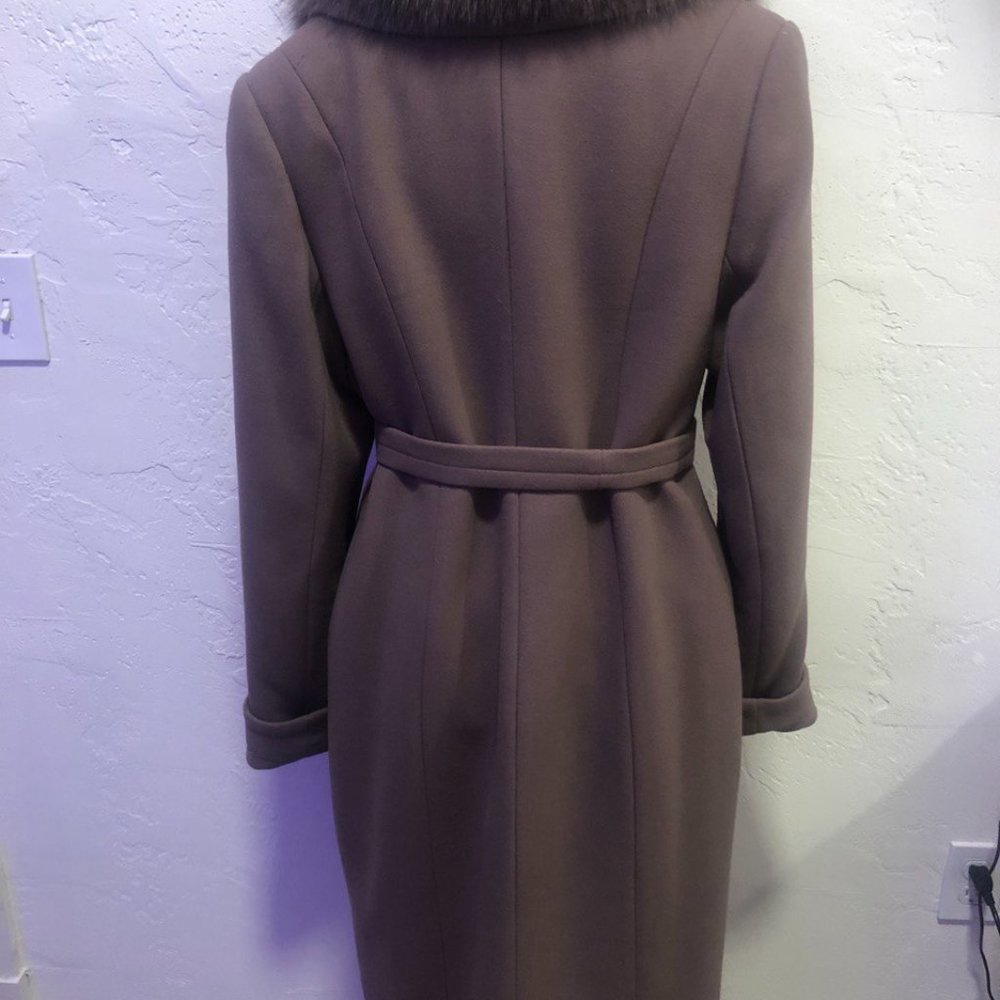 HUGE SALE!!!! NEW 100%wool winter coat with REAL  silver fox FUR size 12 - Picture 2 of 11